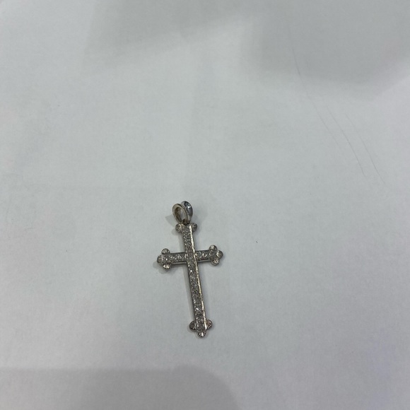 Genuine Diamond Gothic Cross Necklace Set in Sterling Silver - Picture 4 of 10